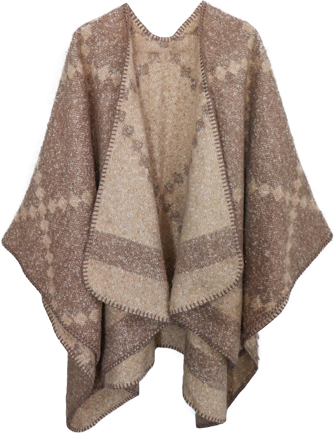 Detalle 2 de Miaikvs Women Poncho Cape Reversible Oversized Warm Open Front Shawl Wrap