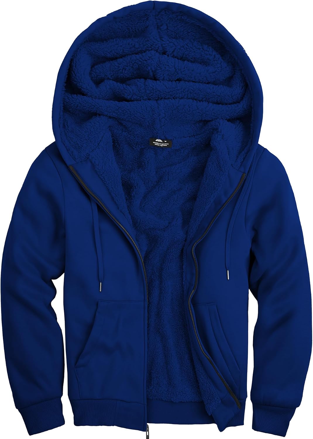 Detalle 2 de ZITY Men's Zip-Up Hoodie with Sherpa Lining