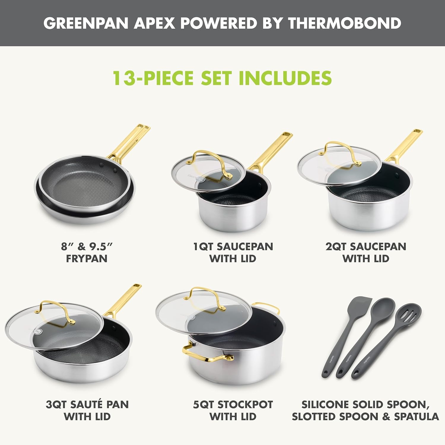 Thumbnail 3 de GreenPan Hybrid 13-Piece Nonstick Stainless Steel Cookware Set