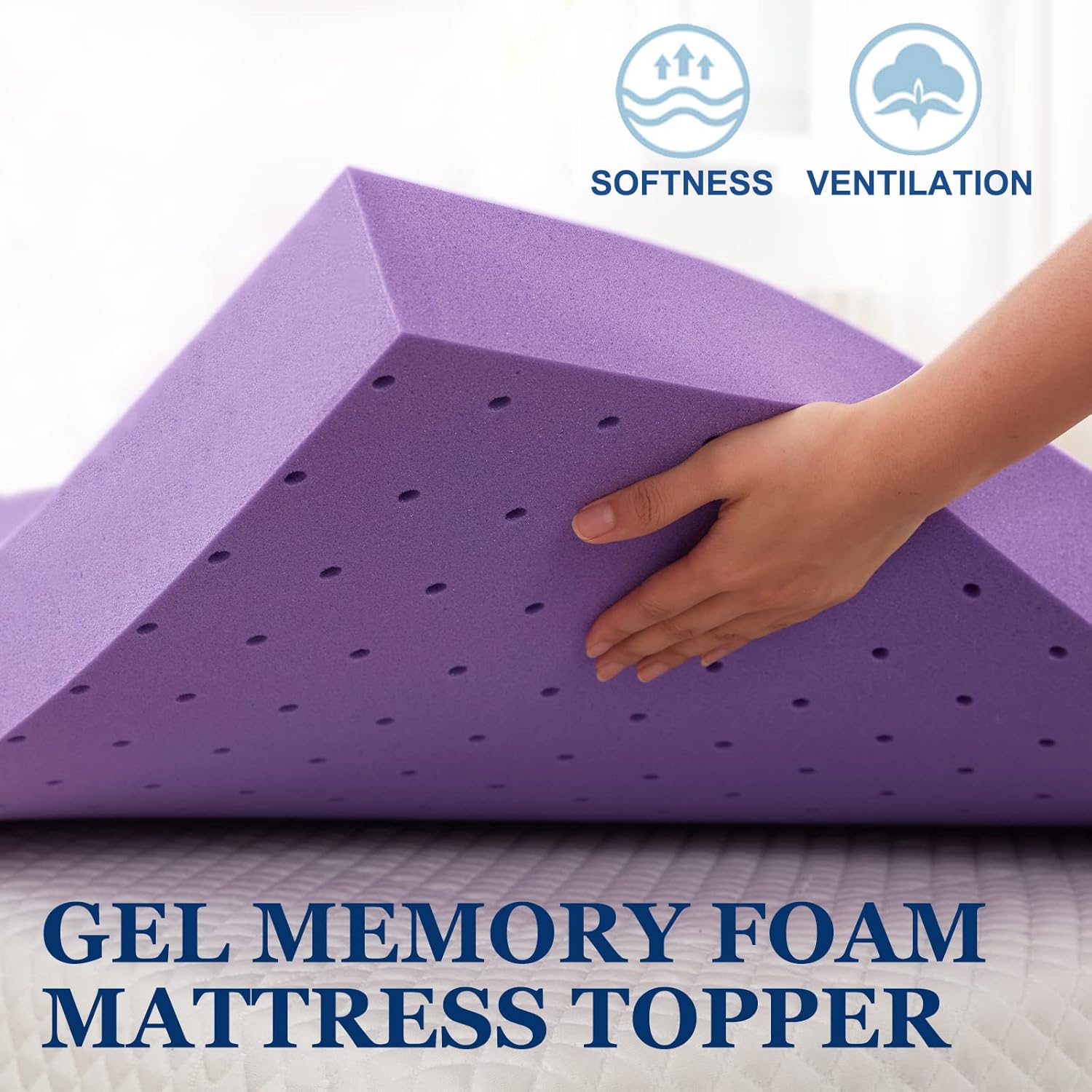 Thumbnail 1 de SINWEEK Twin XL 2-Inch Gel Memory Foam Mattress Topper (CertiPUR-US Certified)