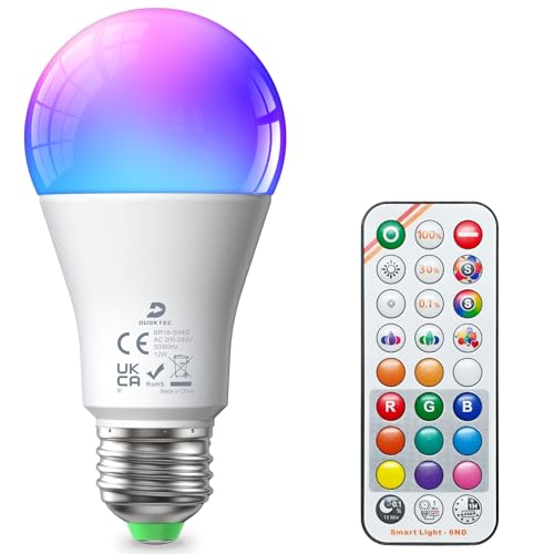Detalle de DUSKTEC Ampoule LED RGBW E27 12W avec Télécommande — Éclairage intelligent sans WiFi