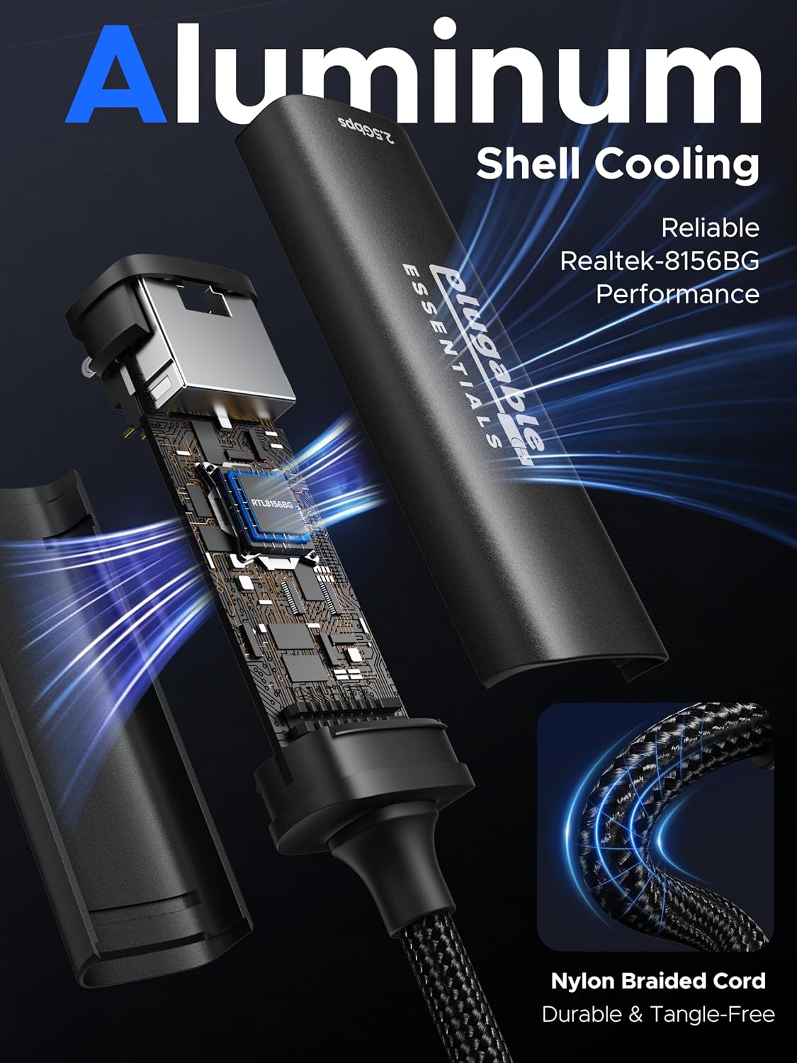 Detalle de Plugable USB-C to Ethernet Adapter, 2.5Gbps
