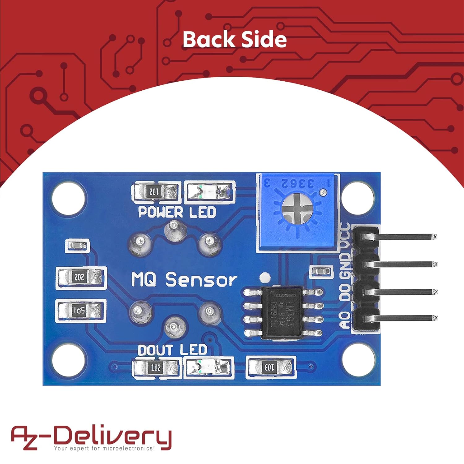 Thumbnail 3 de AZDelivery 3x Modulo sensore gas MQ-2 per Arduino (fumo e qualità aria) con e-Book