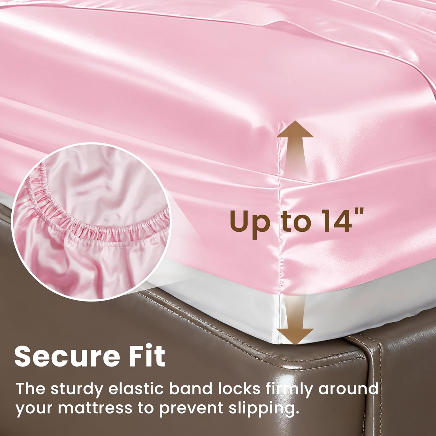Thumbnail 3 de Love's cabin Satin Queen Sheets Set 4pc