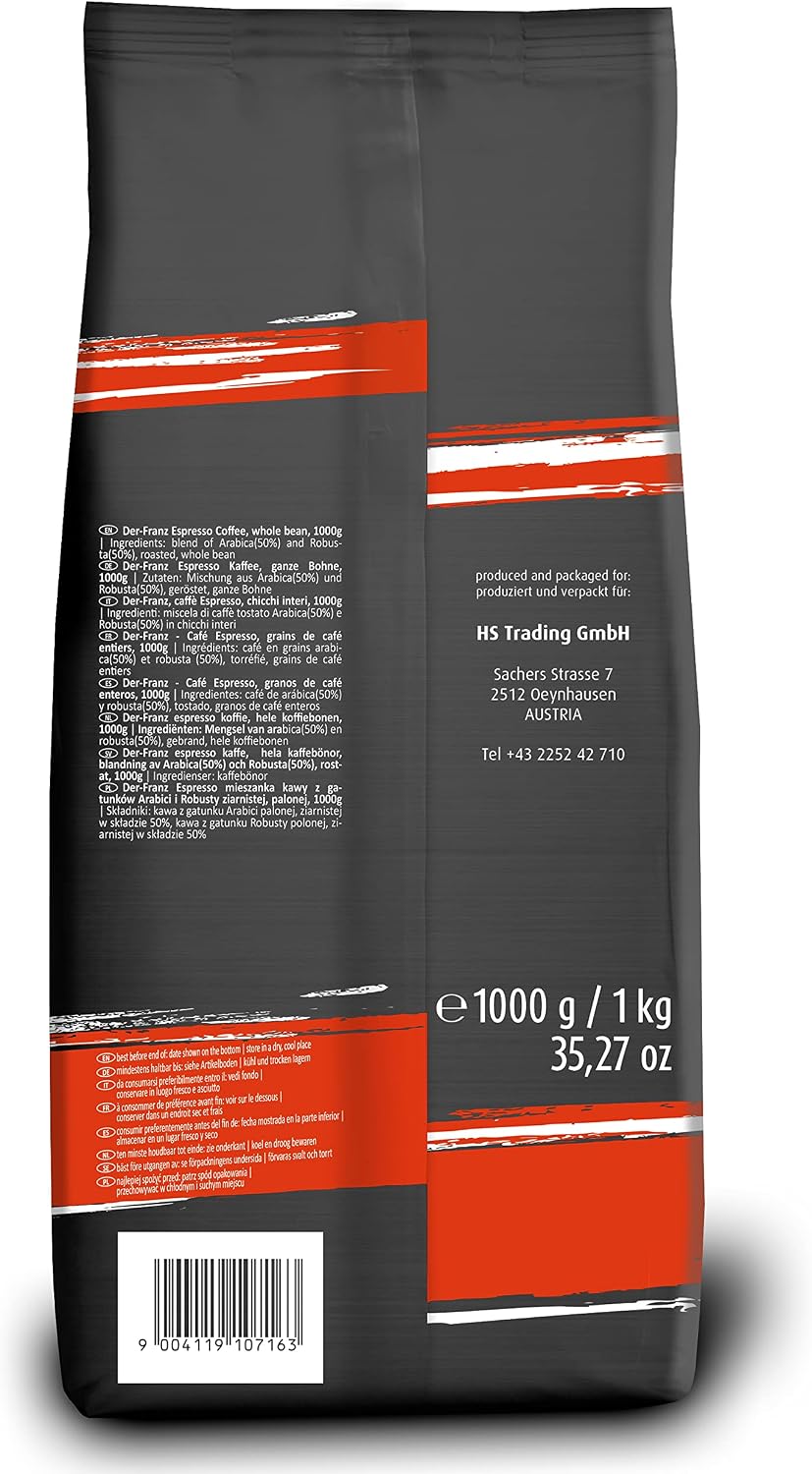 Thumbnail 1 de Der-Franz UTZ espressobonen, hele bonen met 50/50 Arabica-Robusta, 1000 g