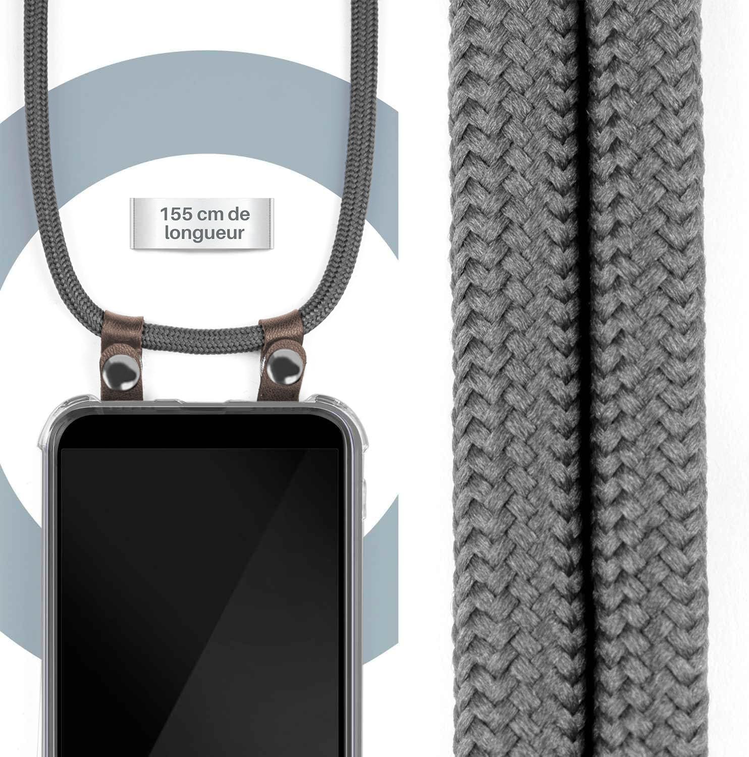 Thumbnail 2 de moex Chaîne de téléphone Portable compatible Xiaomi Mi Note 10 / Note 10 Pro, coque avec sangle réglable en gris