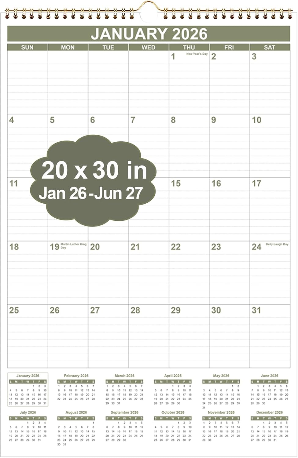 Thumbnail 4 de Calendar 2026โ2027 Wall Calendar 12" x 14.5" ๐