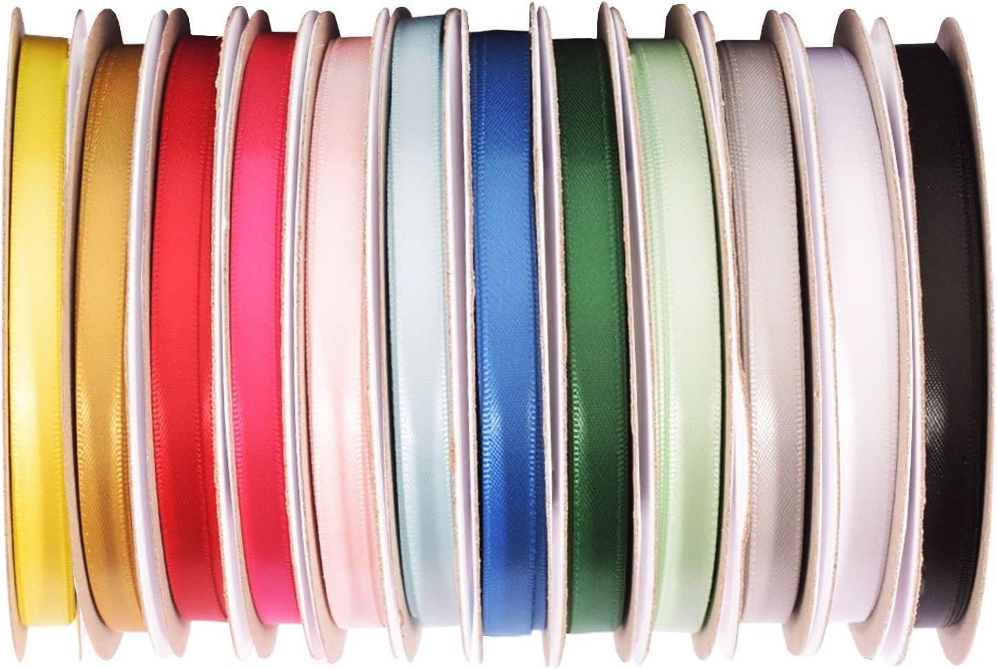 Thumbnail 1 de Vaessen Creative Ruban Satin – 12 couleurs, 20 m × 6 mm – Bolduc de couture