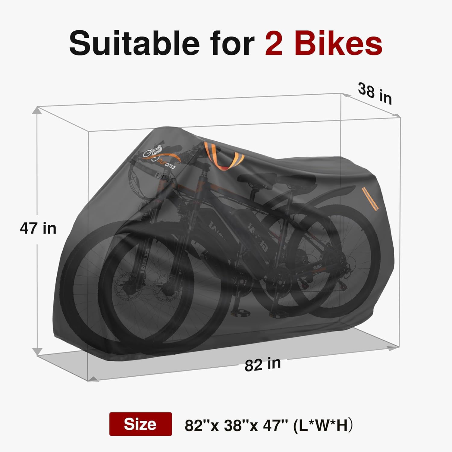 Thumbnail 6 de Puroma Bike Cover 600D Waterproof for 2 Bikes