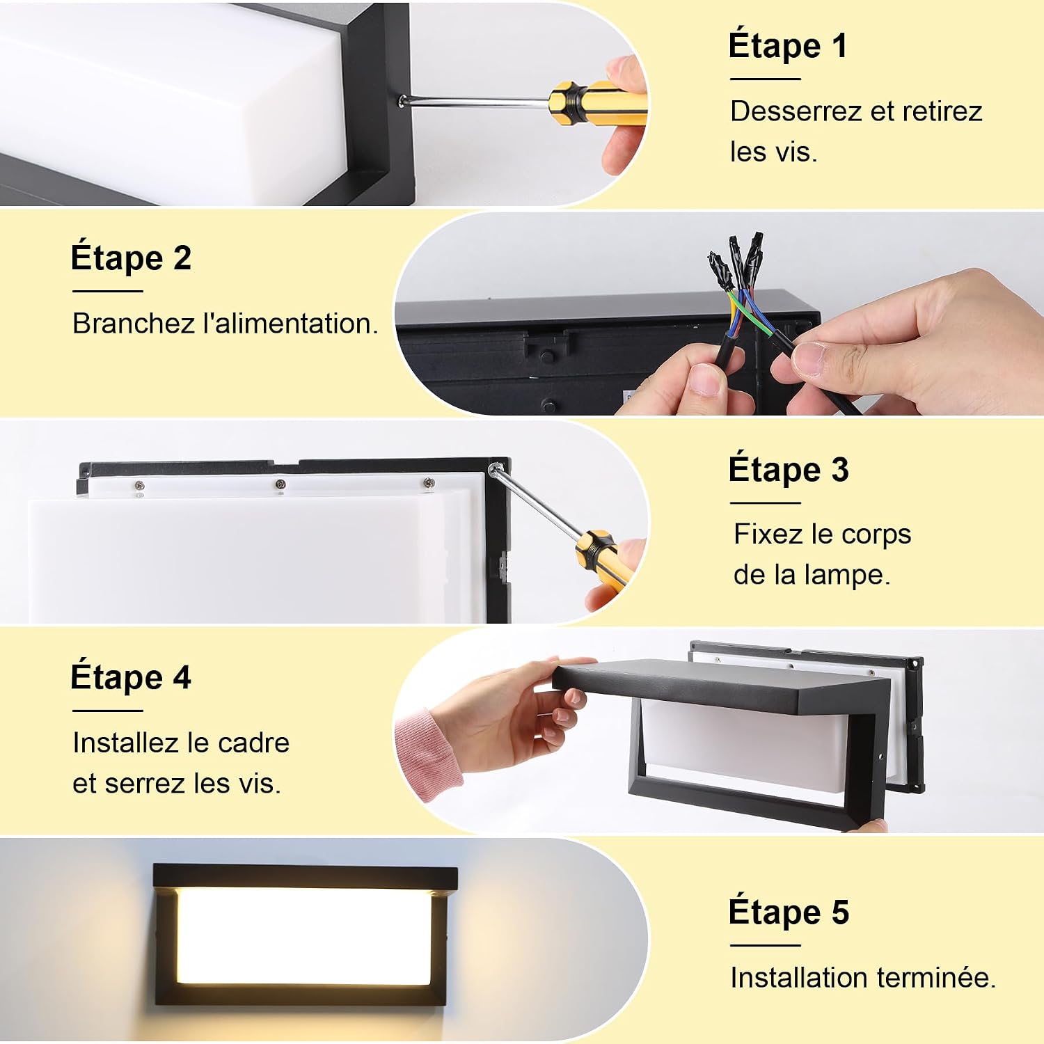 Detalle 2 de YICALE 001 buitenwandlamp LED 18 W, 3 kleurtemperaturen en IP65