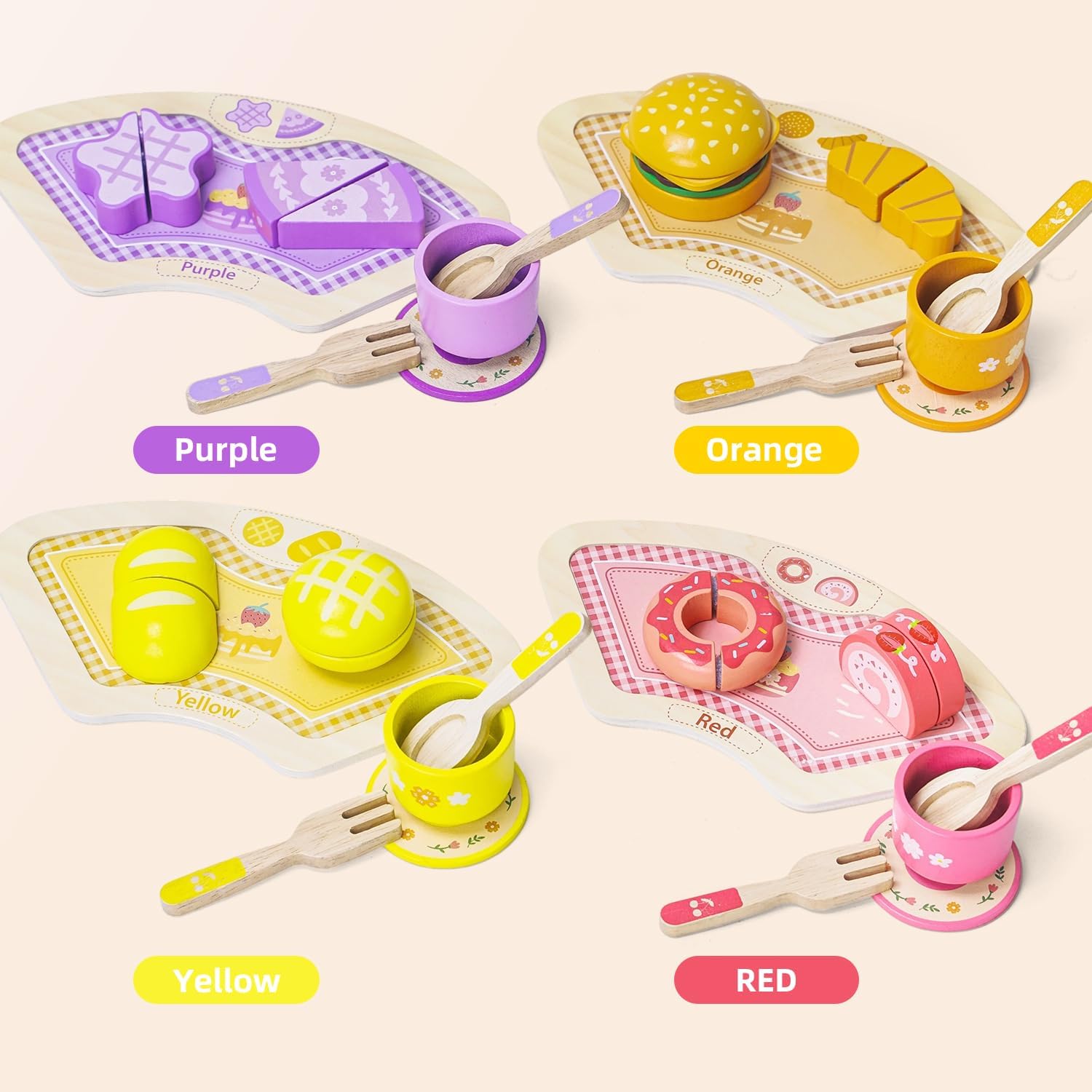 Thumbnail 2 de JAUNTY Wooden Tea Party Set for 3-5 Year Olds: Colorful, Safe Pretend Play Kitchen Toy