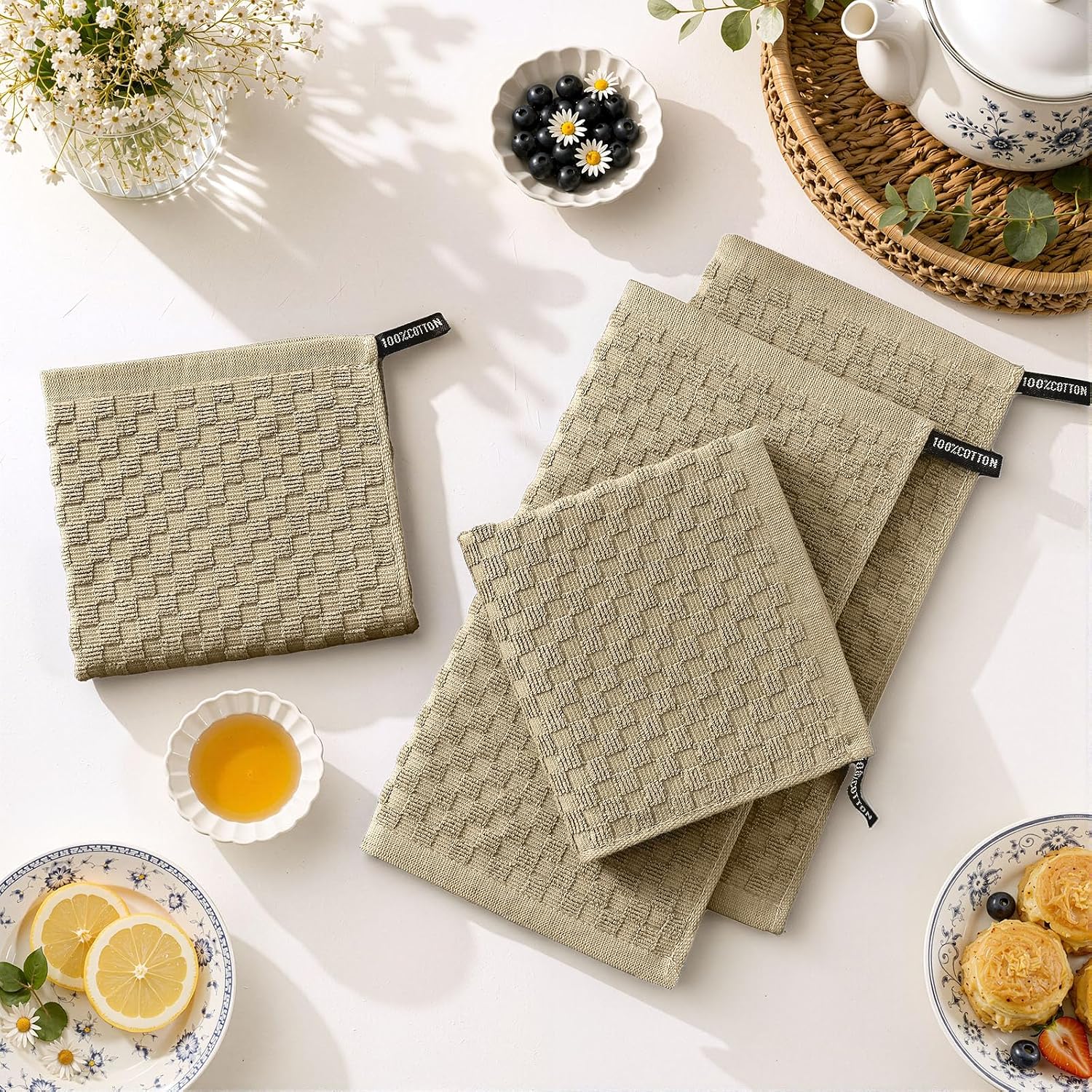 Thumbnail 6 de Homaxy Cotton Dish Cloths 12" x 12