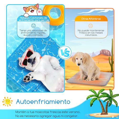 Detalle de Nobleza Alfombrilla refrescante para mascotas grandes (90 × 50 cm) – Auto refrigerante y no tóxica