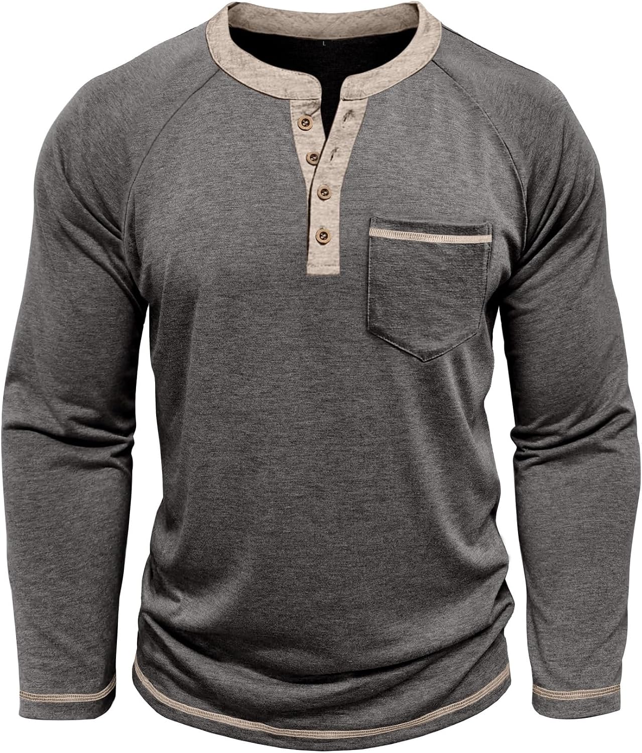 Thumbnail 3 de Rodawu Henley Langarmshirt für Herren