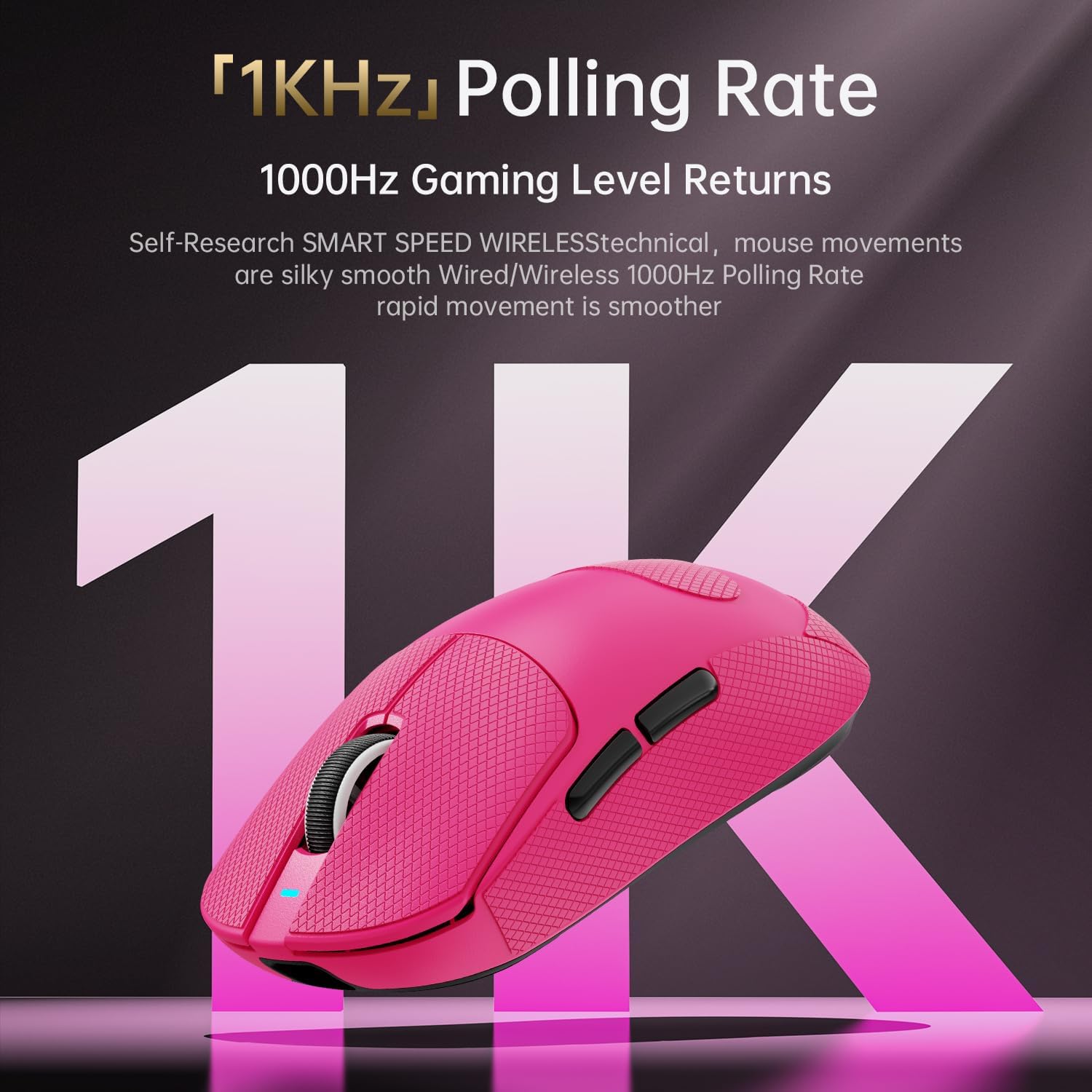 Detalle 2 de ATTACK SHARK X8SE: Ultraleichtes Gaming-Maus mit Grip Tape für große Hände