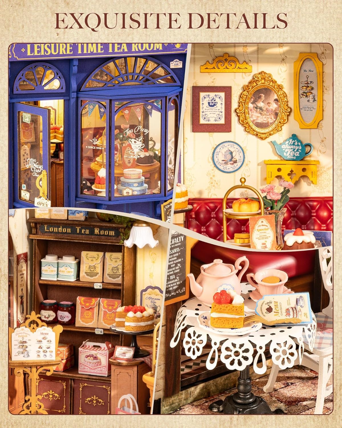 Thumbnail 4 de ROBOTIME Maquette Maison Miniature à construire Salon de Thé « Leisure Time Tea Room » avec LED