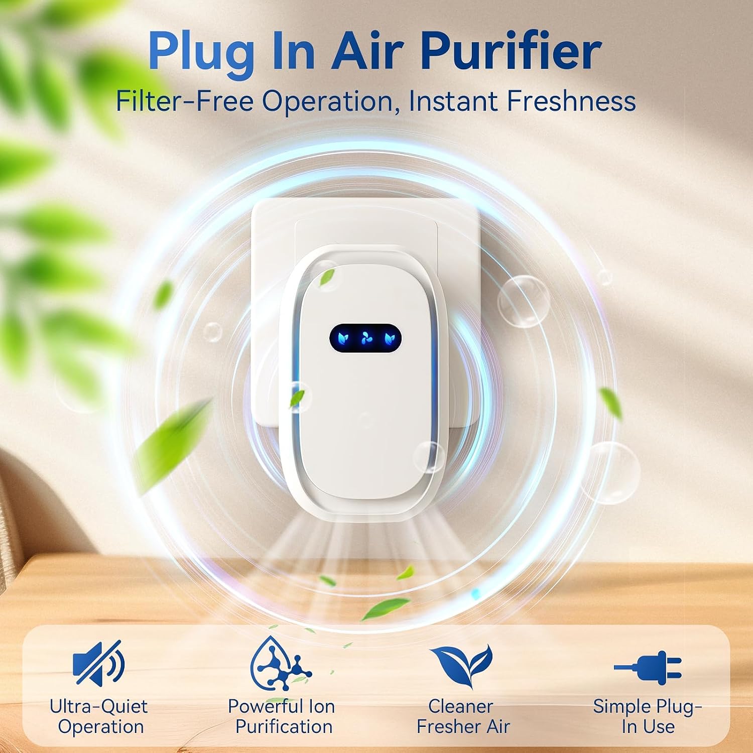 Detalle 2 de Paztkoo 4-Pack Plug-In Air Ionizers, Filterless 2.4 x 4-Inch Units