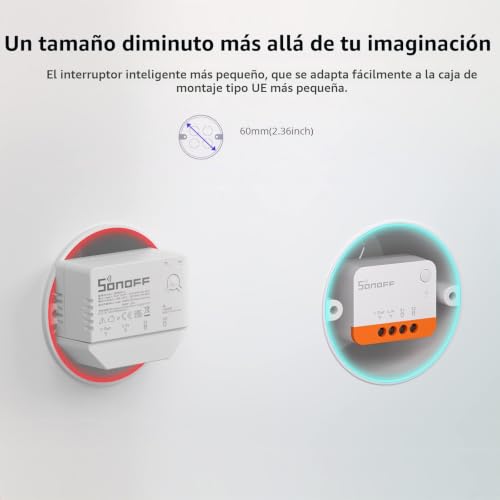 Detalle 2 de SONOFF ZBMINIL2 interruptor inteligente Zigbee sin neutro, 2 vías, pack de 4