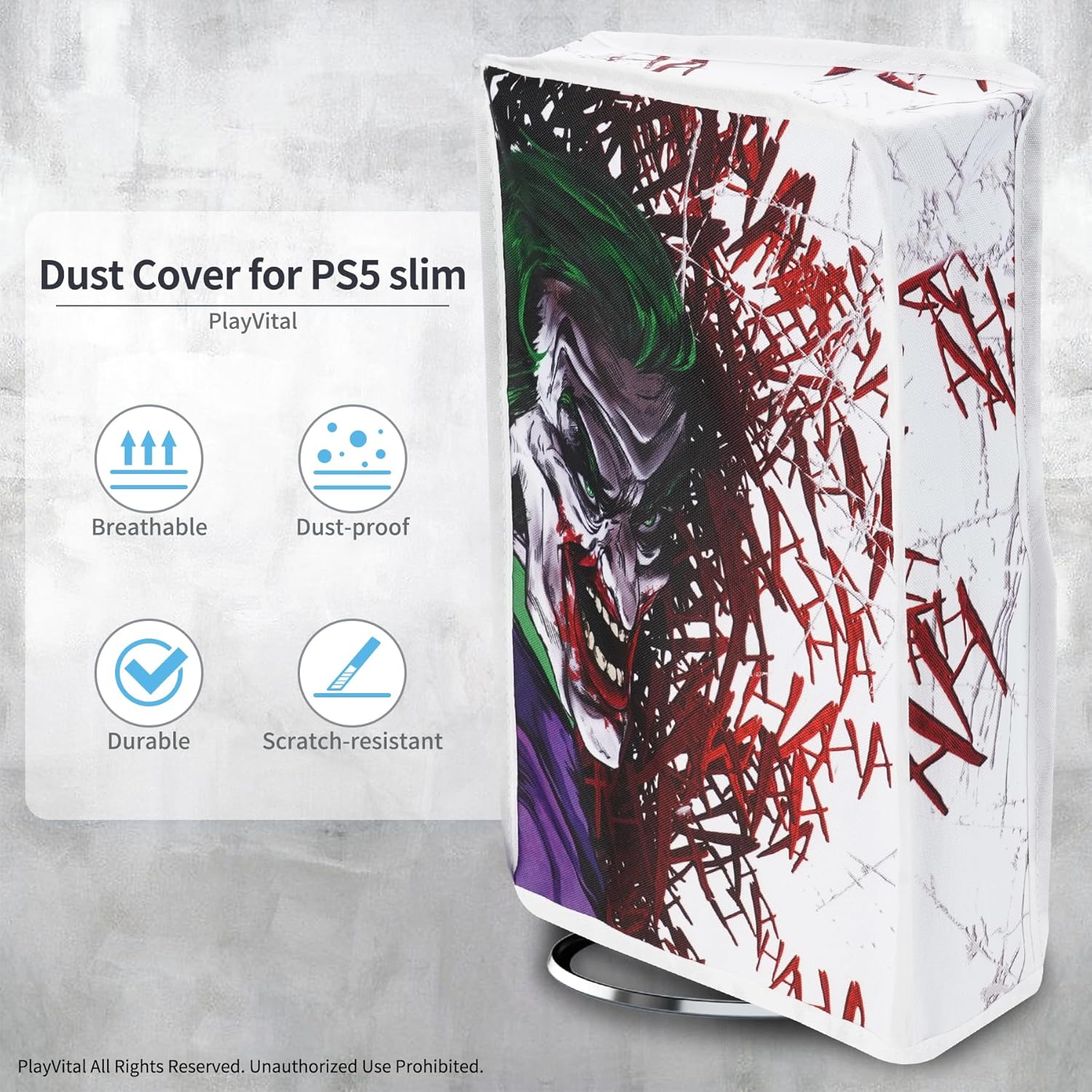 Thumbnail 2 de playvital Vertical Dust Cover for PS5 Slim Disc Edition (Vertical, New Smaller Design) – Nylon protector sleeve