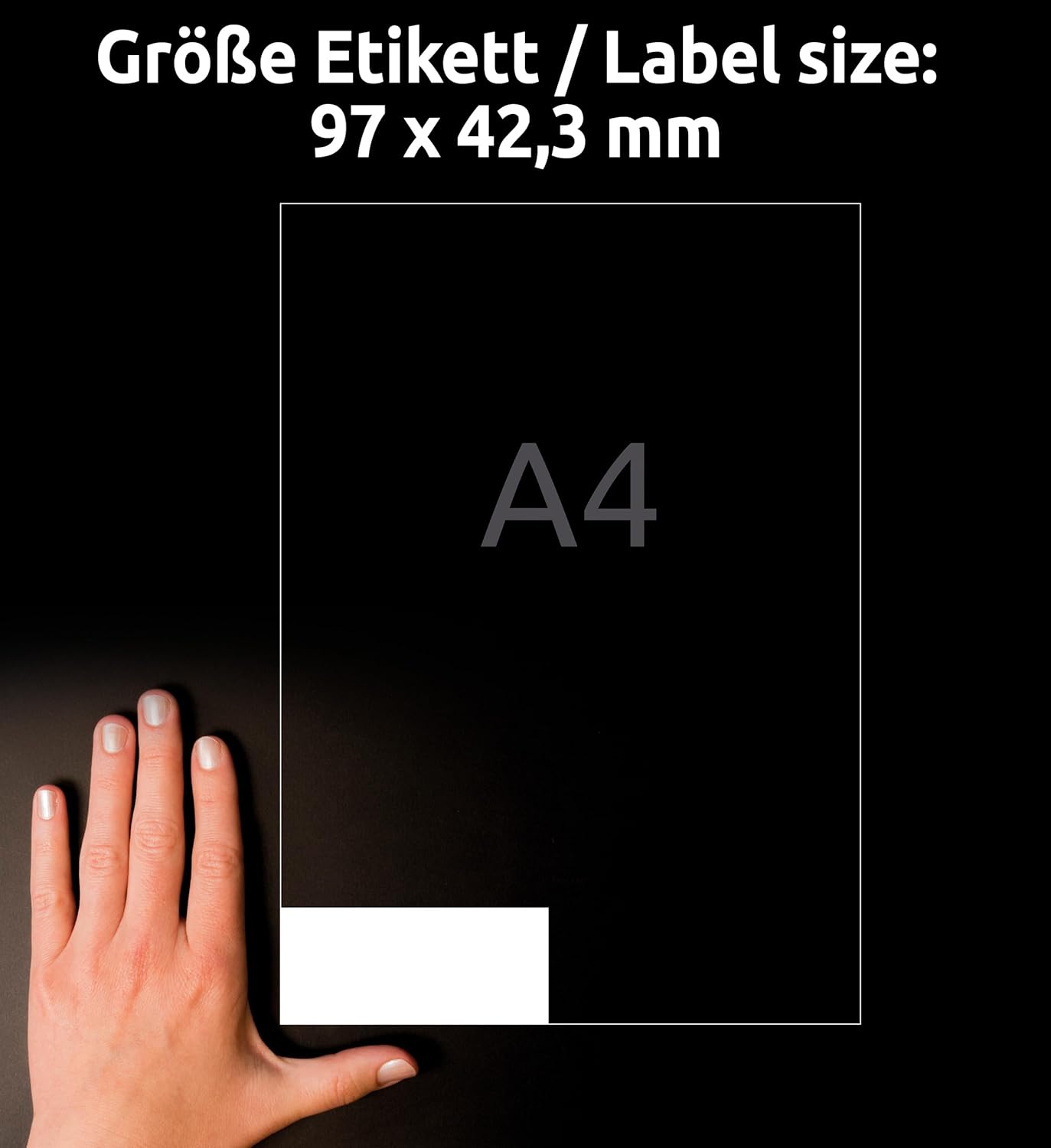 Detalle 2 de AVERY Zweckform 3659 Adressaufkleber – 1.200 Etiketten 97 x 42,3 mm auf A4, matt, selbstklebend