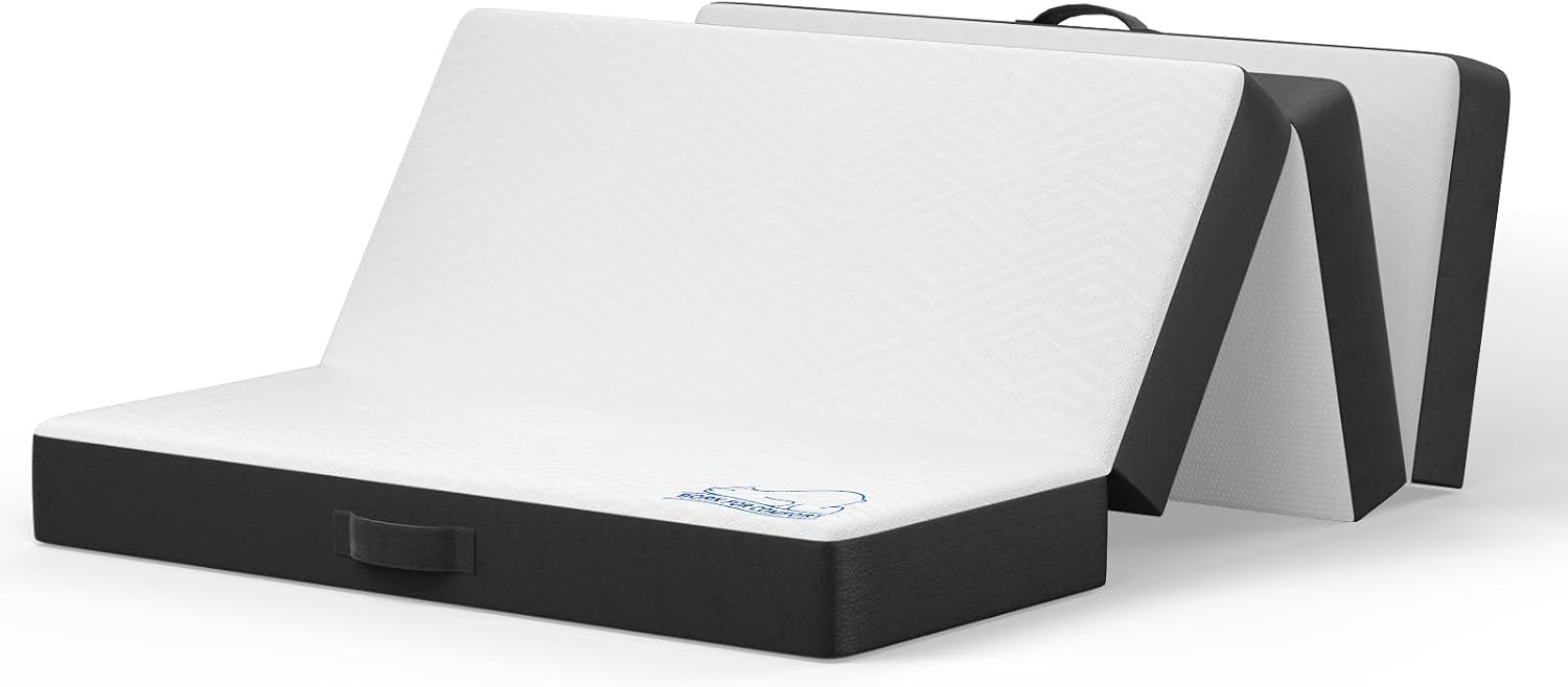 Detalle de wowttrelax Folding Mattress Small Double (6 inch) – 4-fold memory foam floor mattress for camping, caravans & guests (120x190x15cm)