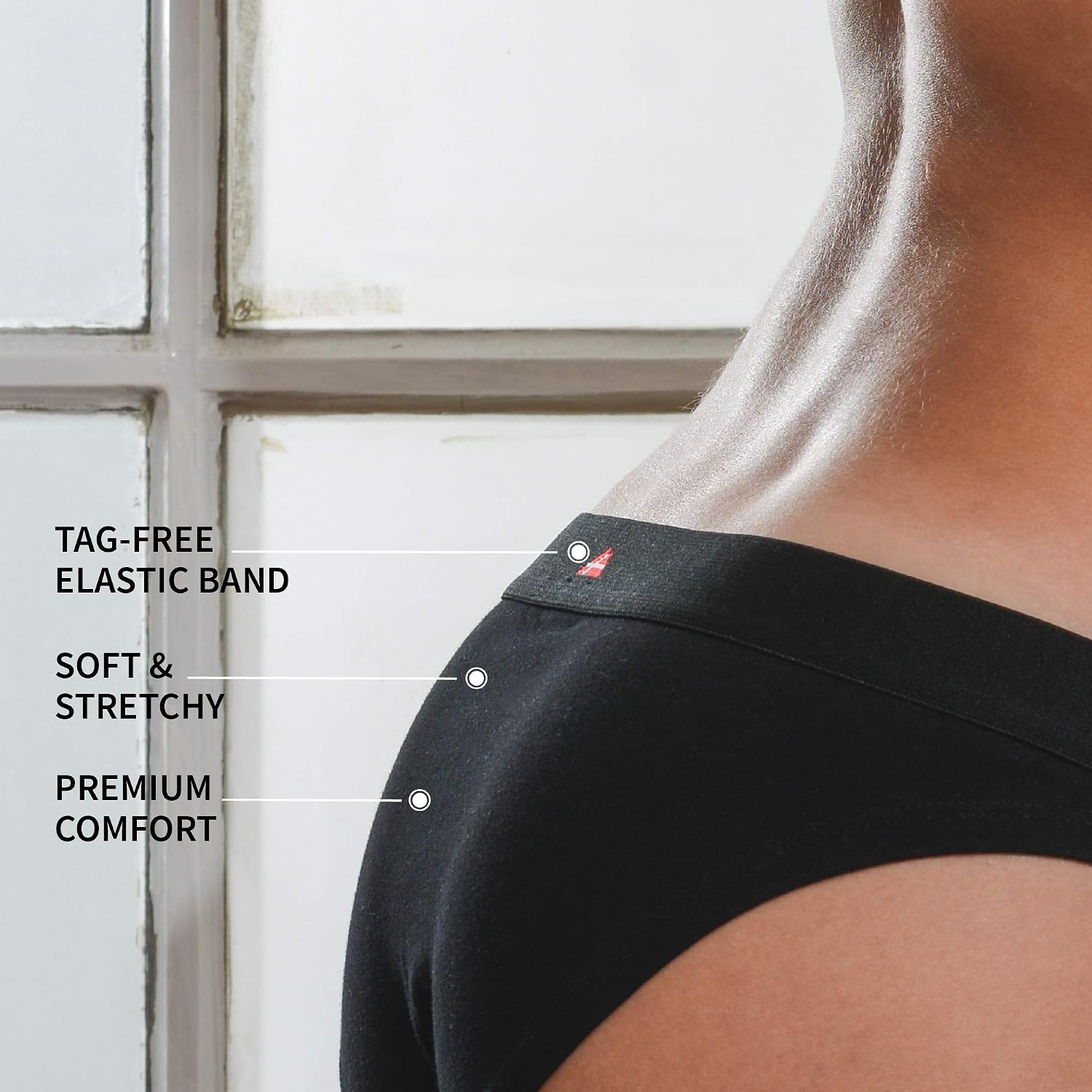 Detalle de DANISH ENDURANCE Culottes en coton bio — Lot de 3 ou 6, confort quotidien pour femme