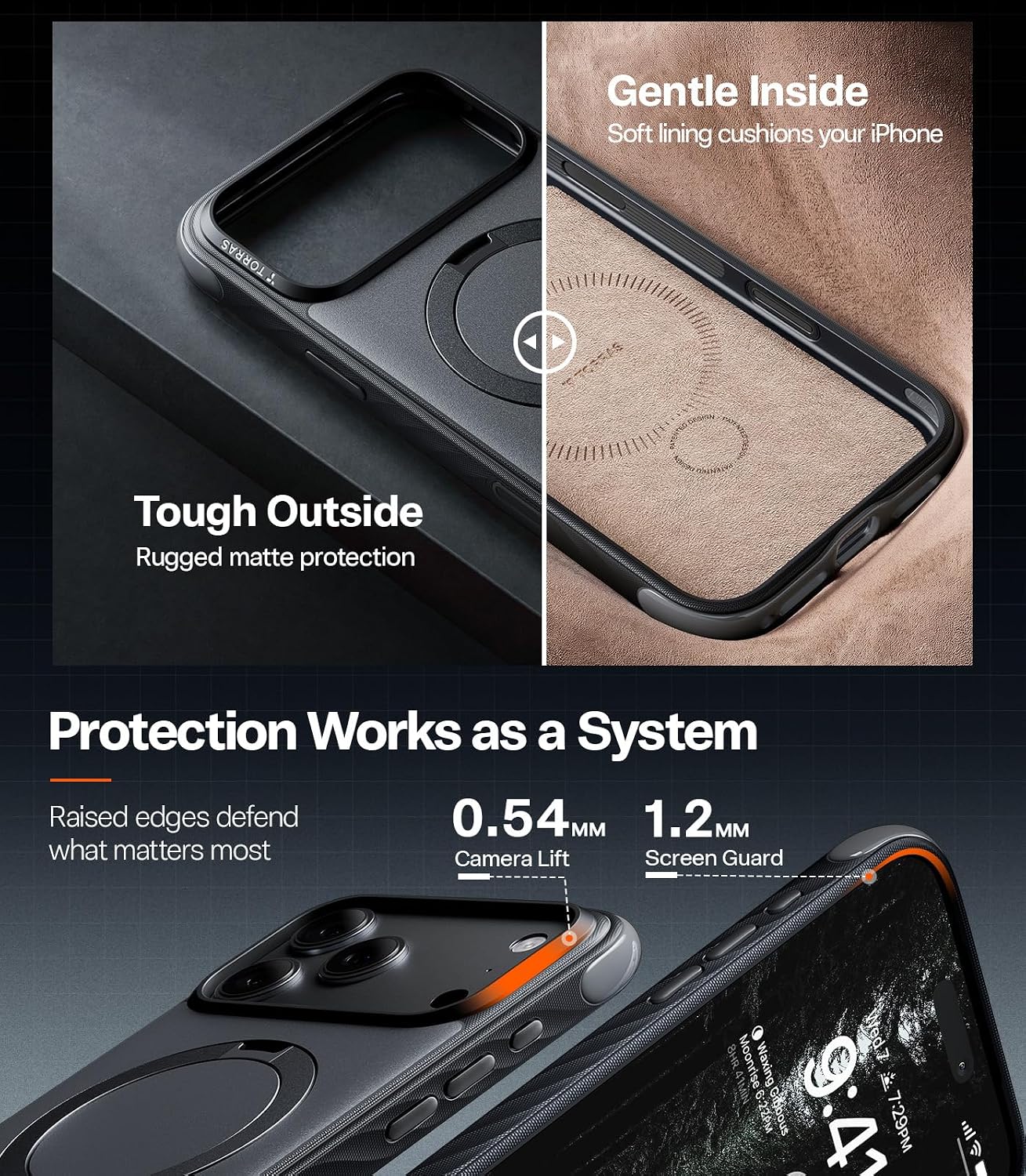 Thumbnail 6 de TORRAS Ostand Q3 Rugged iPhone 18 Pro Max Case with 360° Magnetic Stand