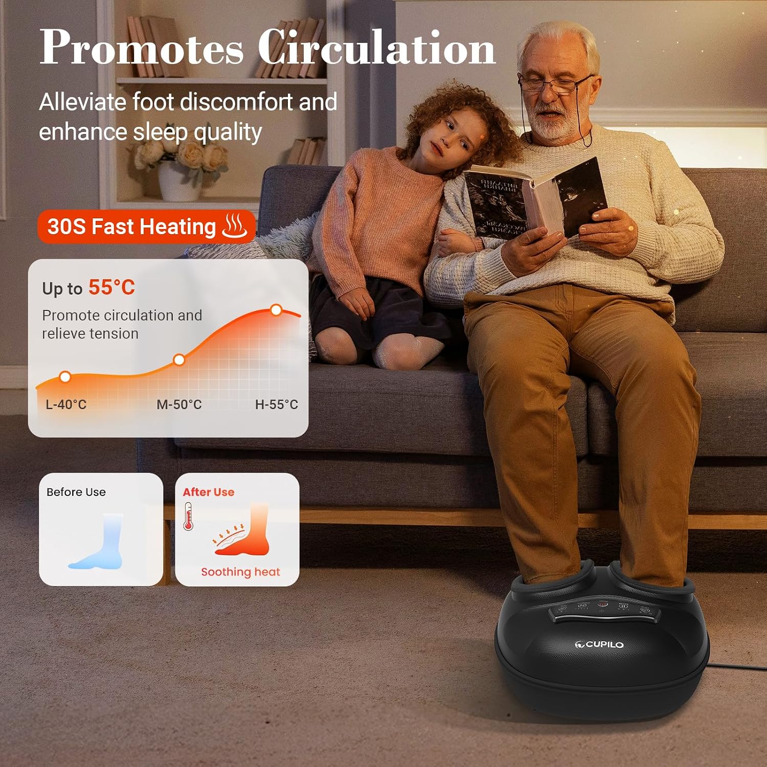 Thumbnail 1 de CuPiLo Shiatsu Foot Massager with Heat — 2026 Upgraded Vision