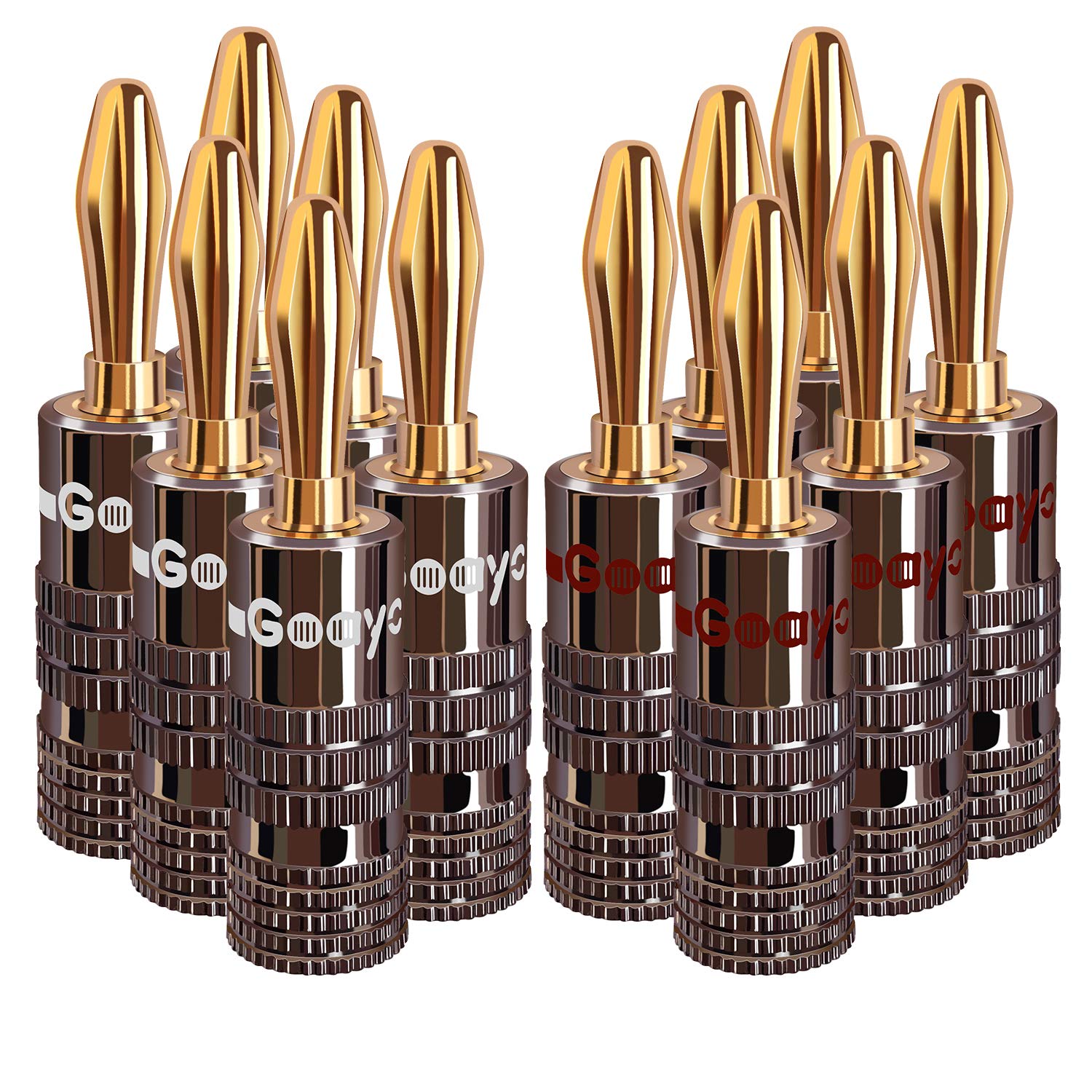 Detalle de Goaycer 4mm gold banana plugs 12 pcs