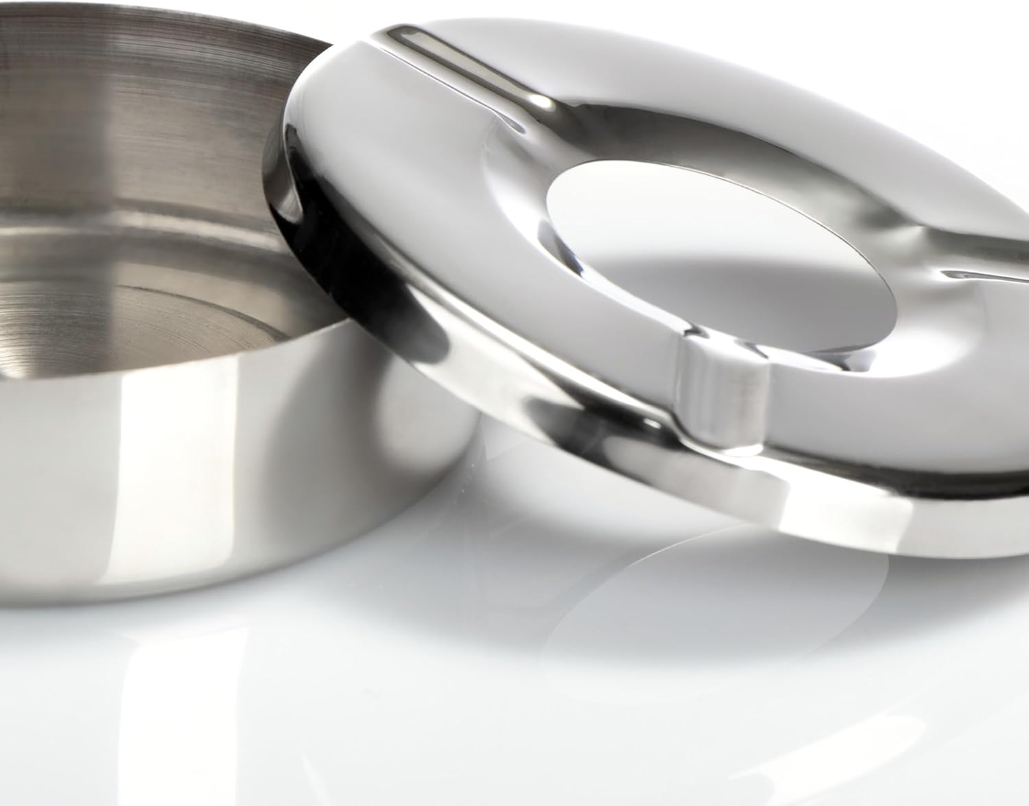 Thumbnail 6 de com-four® 3x cenicero acero inoxidable Ø 11 cm