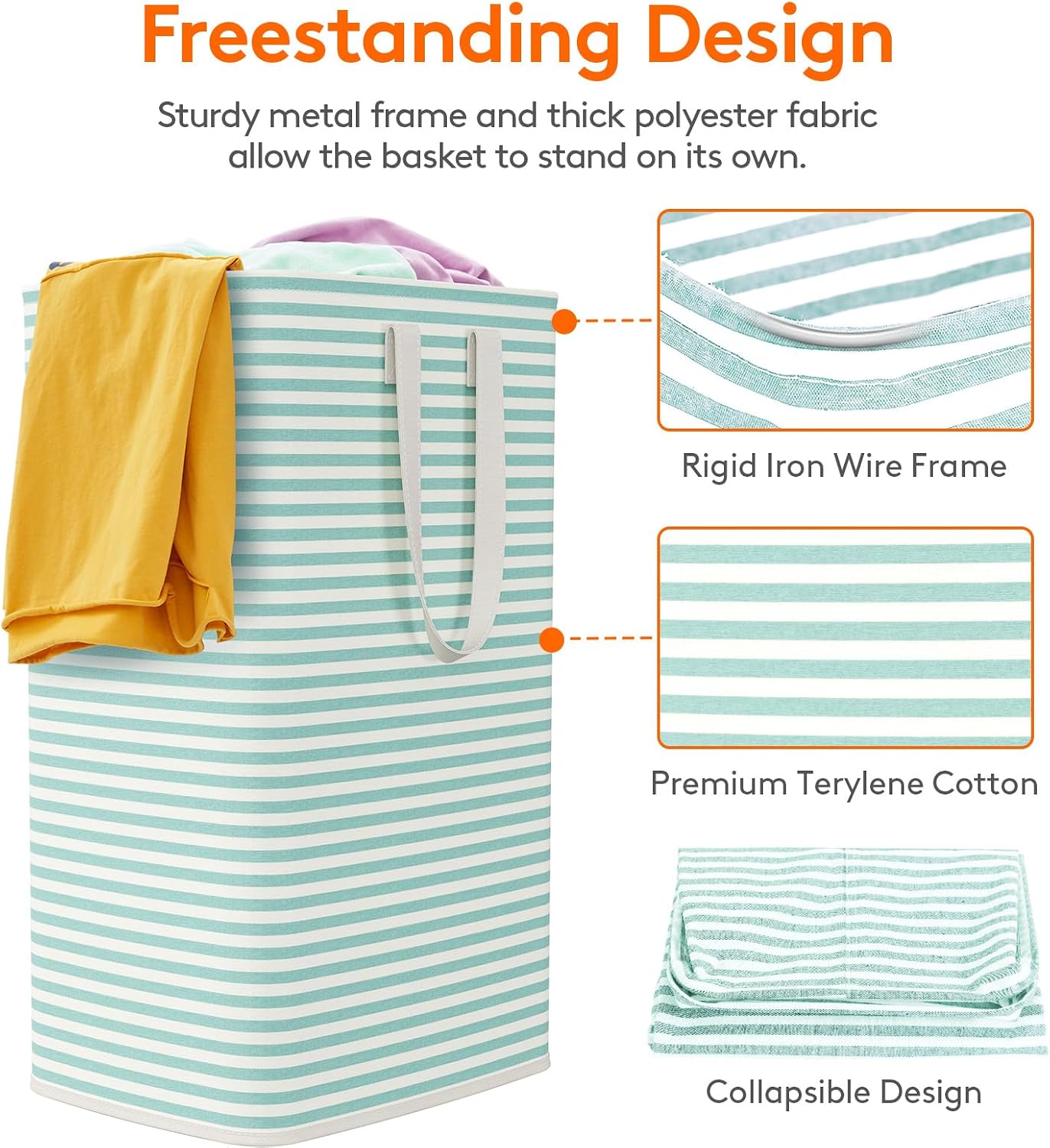 Detalle de Lifewit LF230066 80L Laundry Hamper, Collapsible Polyester with PE Lining