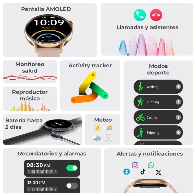 Detalle 2 de Ksix Smartwatch Core 2 AMOLED 1,43" — Modos deporte y asistente voz