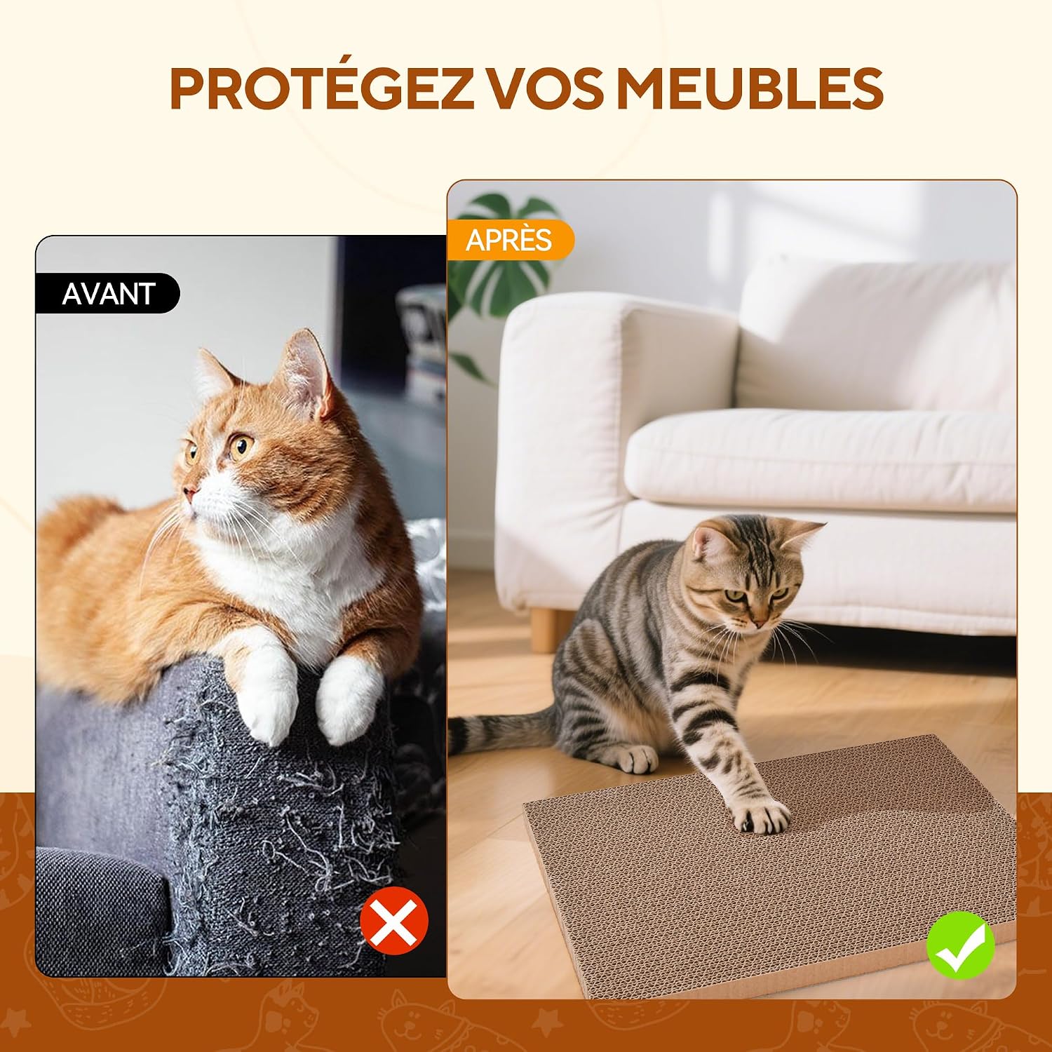 Detalle de LIFLIX Griffoir Chat avec boîte, 7 pièces