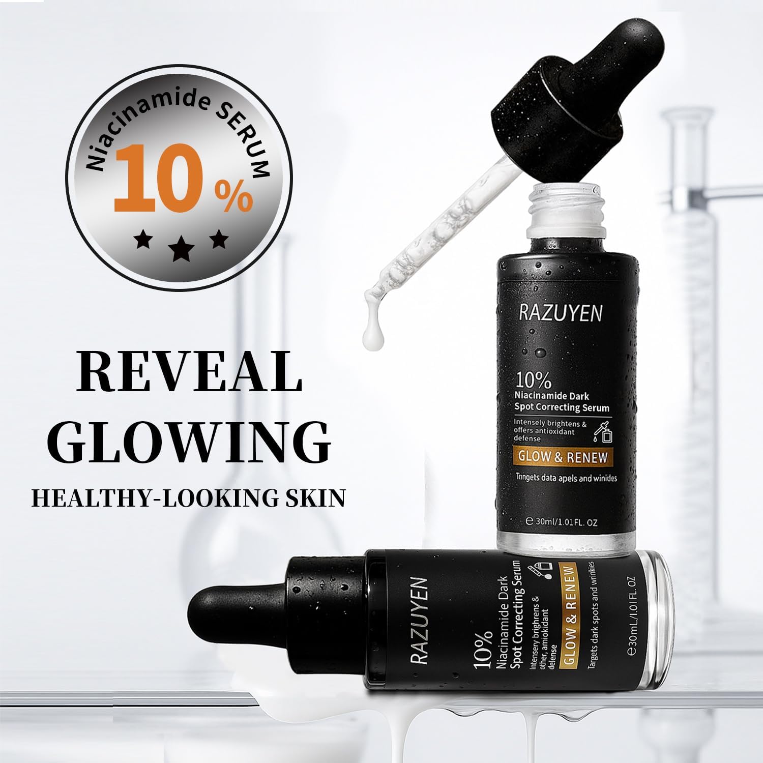 Detalle 2 de RAZUYEN 10% Niacinamide Glow Serum with Arbutin, 30 ml