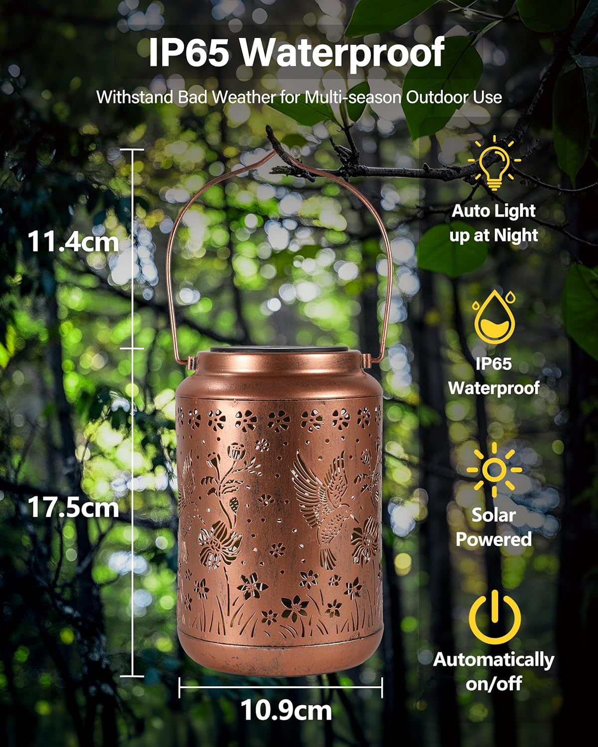 Thumbnail 5 de Solar Hummingbird Garden Light for Mum – Hanging Lantern