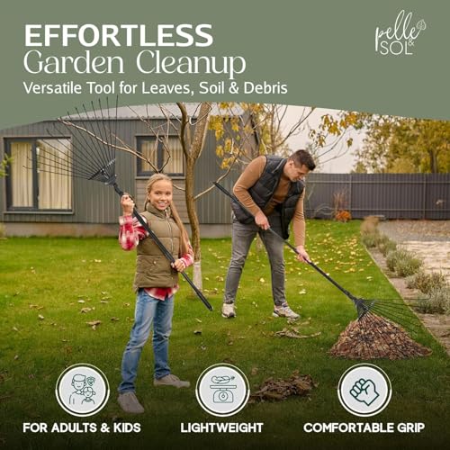 Thumbnail 6 de Pelle & Sol Garden Rake - 38-63 Inch Adjustable Lawn Rake with 25 Tines