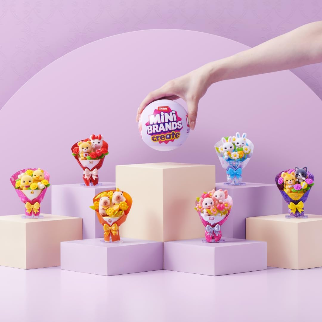 Detalle de Mini Brands Mini Kawaii Bouquet Capsule Series 1 miniature animal bouquet