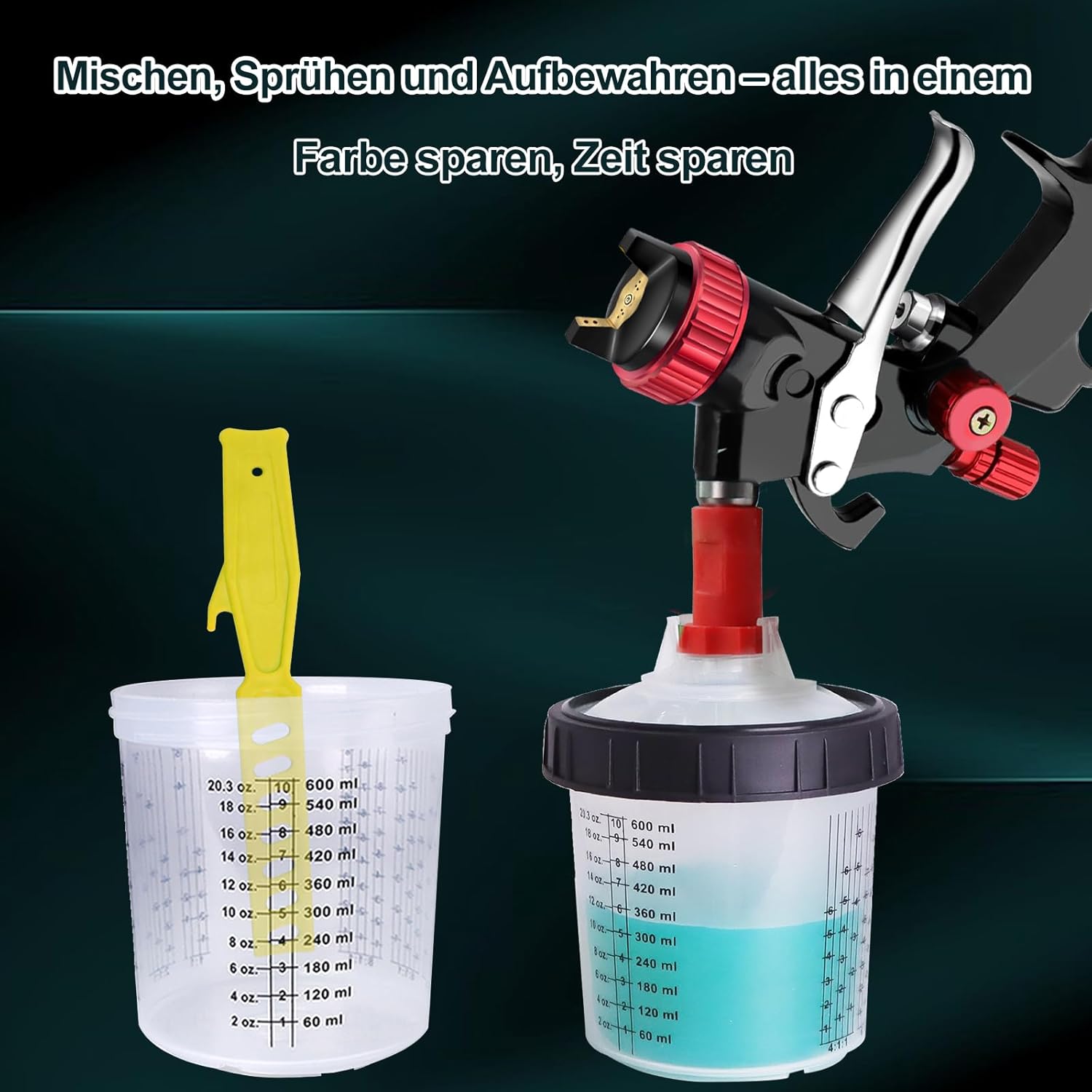 Thumbnail 3 de Einweg Farbmischbecher 20 Unzen 600ml Set für Spritzpistolen