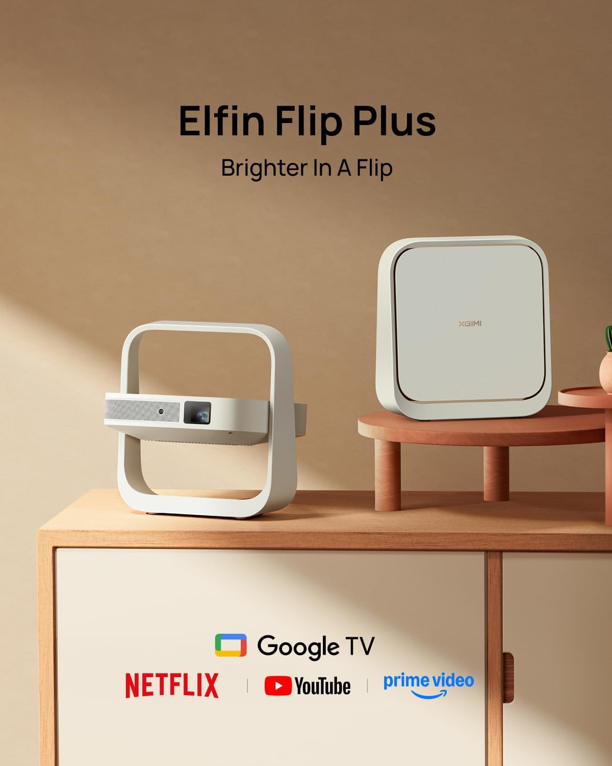 Thumbnail 1 de XGIMI Elfin Flip Plus Portable Projector with Google TV and Netflix (500 ISO lumens, 1080p)