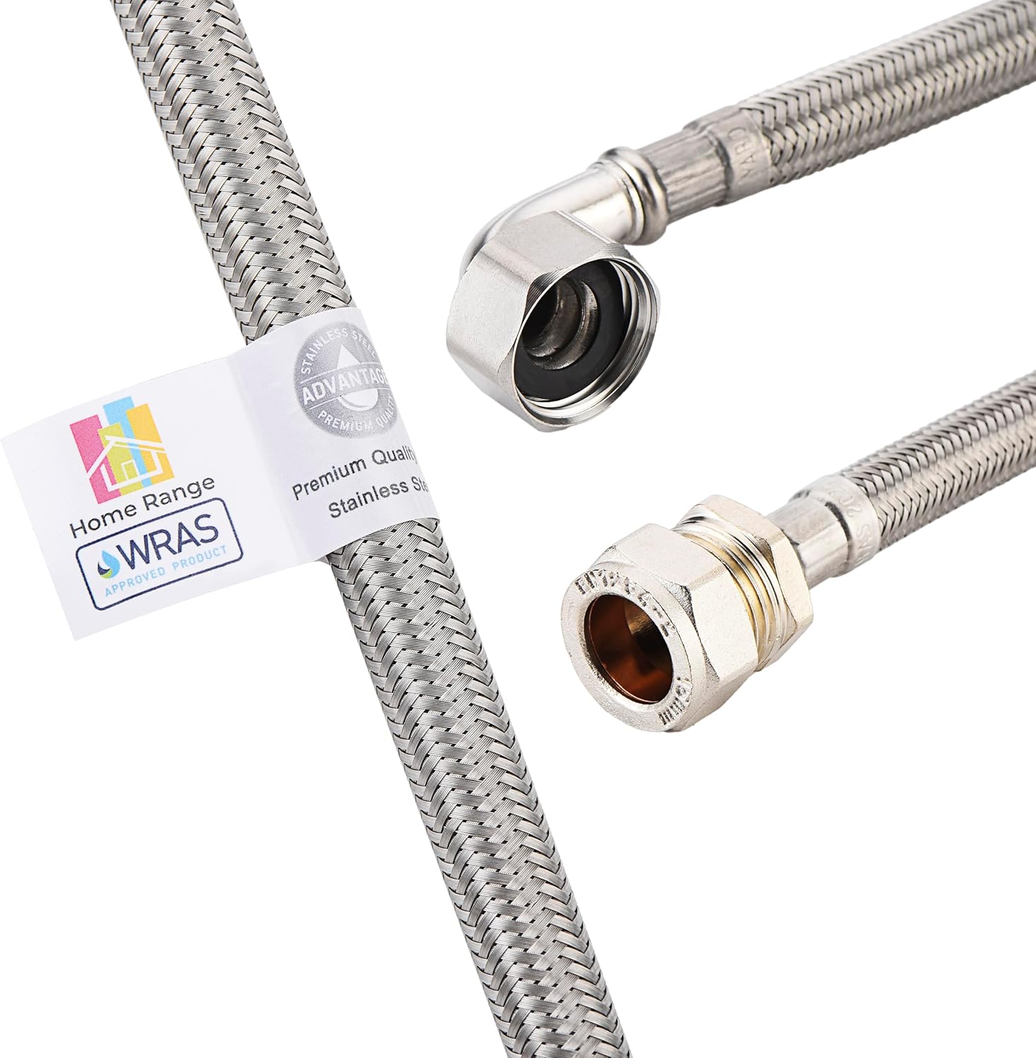Detalle 2 de Home Range WRAS Approved 500mm 1/2 x 15mm Compression Elbow Flexi Pipe