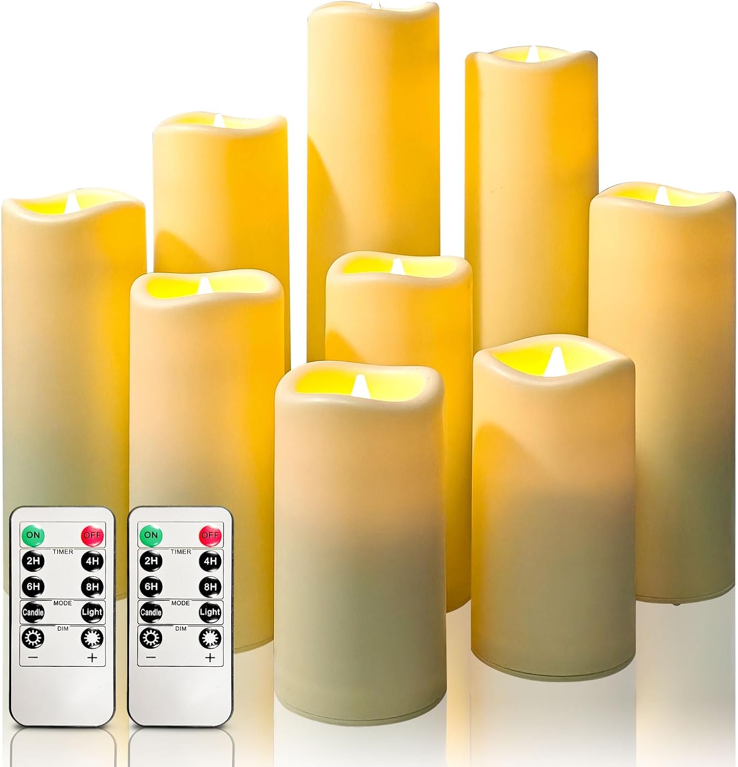 Thumbnail 6 de OSHINE Waterproof Battery Flameless LED Candles (2 Sets of 9) with Remote, 24-Hour Timer, 4–9 inch Heights – Outdoor Decor