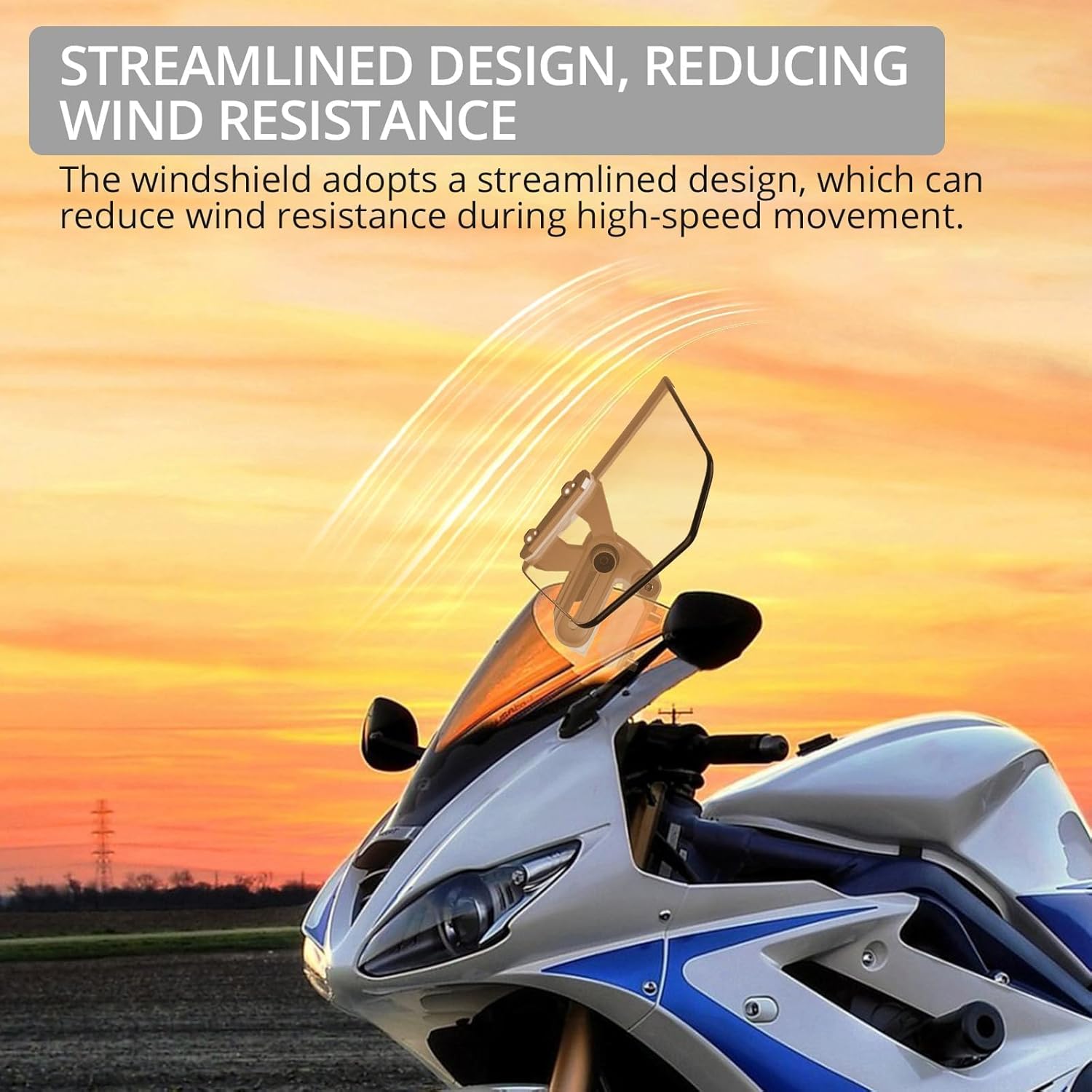 Thumbnail 1 de Justech Motorbike Wind Deflector with Adjustable Clip-On Windshield Extension (Universal)