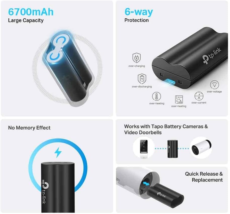 Thumbnail 5 de Tapo A100 Battery Pack: 6700mAh Quick-Release Power for Tapo Cameras & Doorbells
