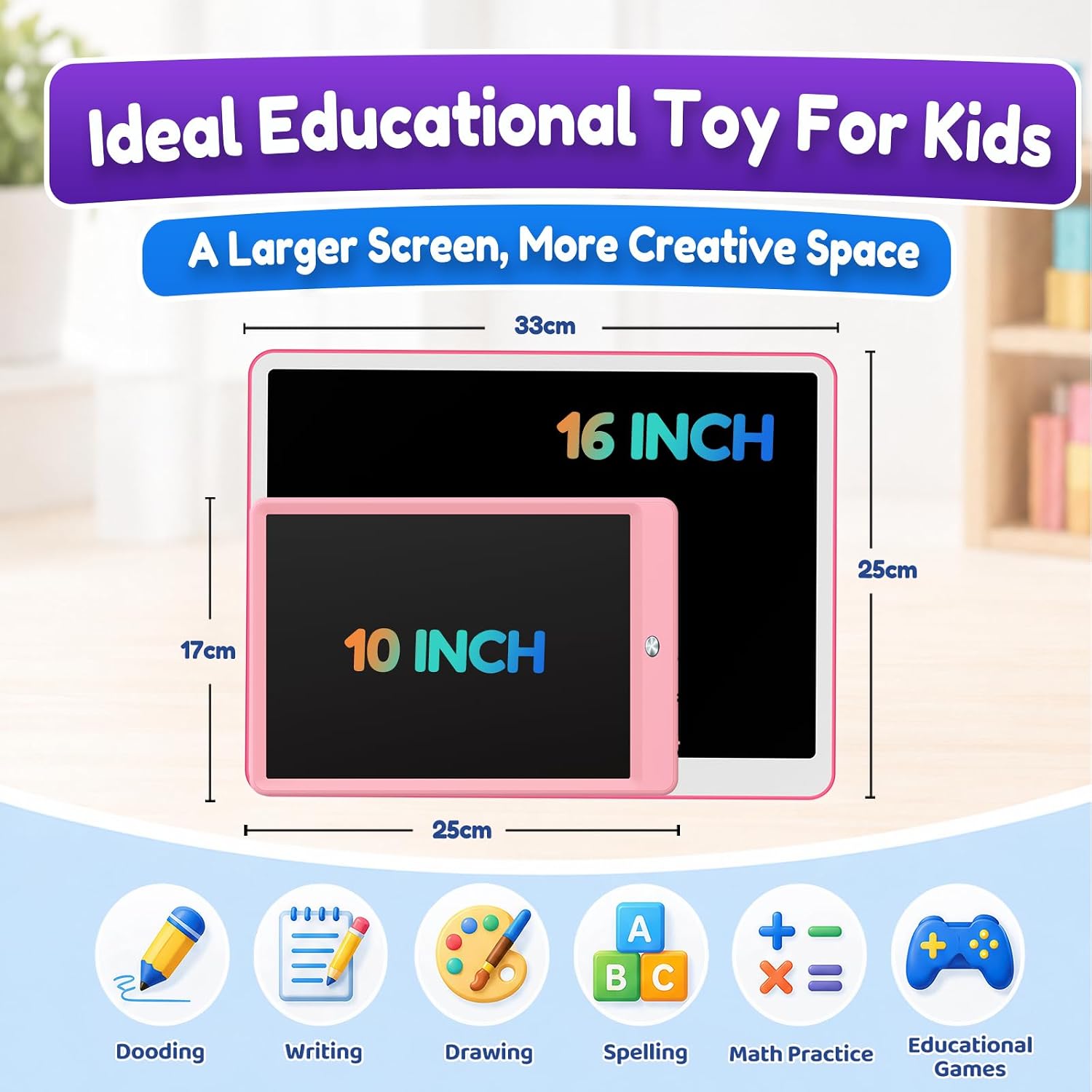 Thumbnail 4 de KOKODI 16 Inch LCD Drawing Tablet for Kids (Pink): A Large, Paperless Studio for Creative Learning