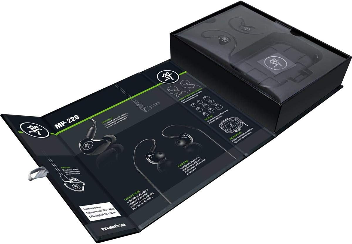 Detalle 2 de Mackie MP-220 in-ear-hörlurar med dubbla dynamiska element och ljudisolering