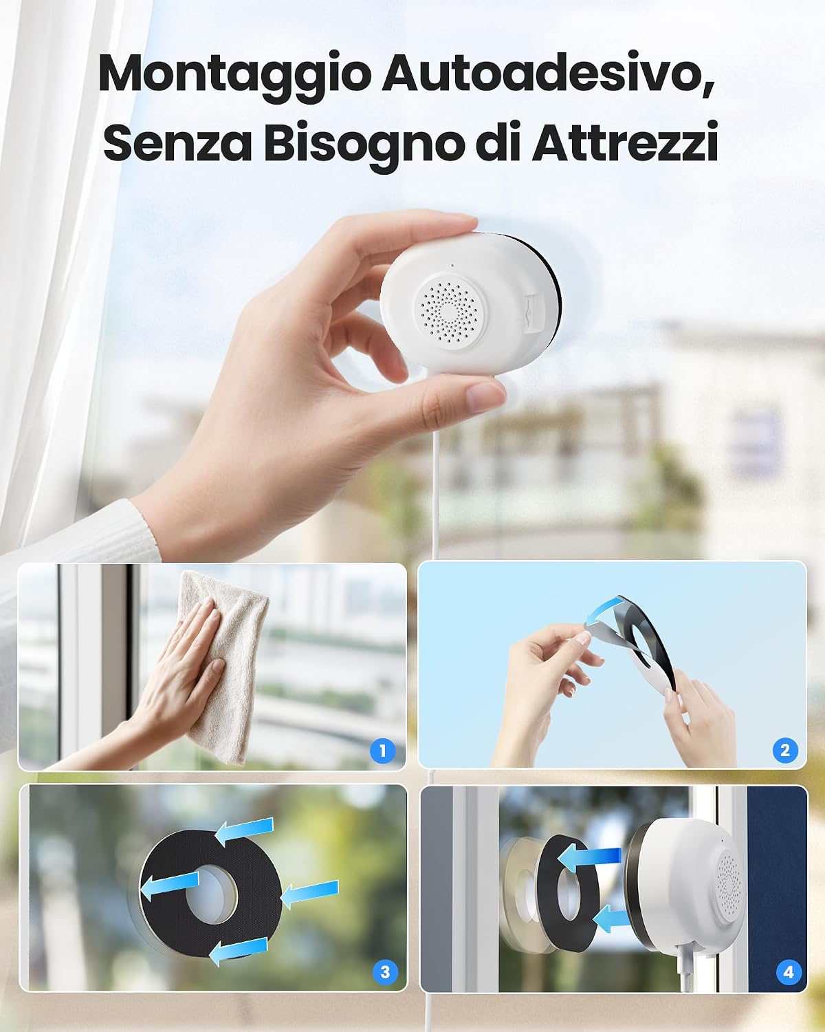 Thumbnail 2 de ZOSI 2K Telecamera di Sorveglianza per Finestre (C680): Visione notturna a colori e rilevamento AI