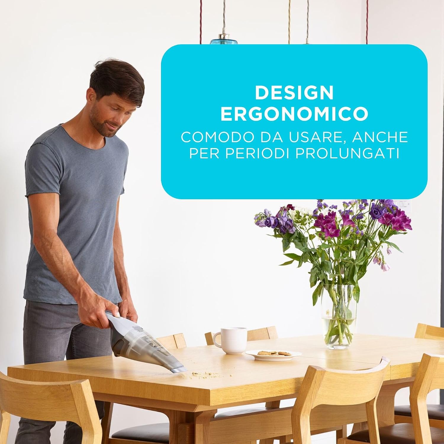 Detalle de BLACK+DECKER dustbuster 7.2V (Batteria 2.0Ah) - Aspirapolvere portatile senza fili, viola (NVC215W-QW)