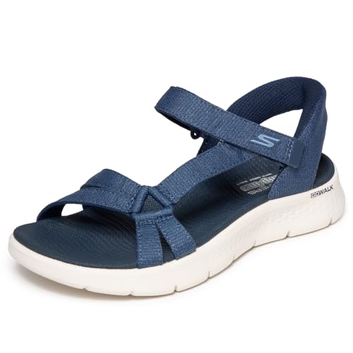 Detalle de Skechers GO WALK FLEX SANDAL ILLUMINATE para mujer – Navy