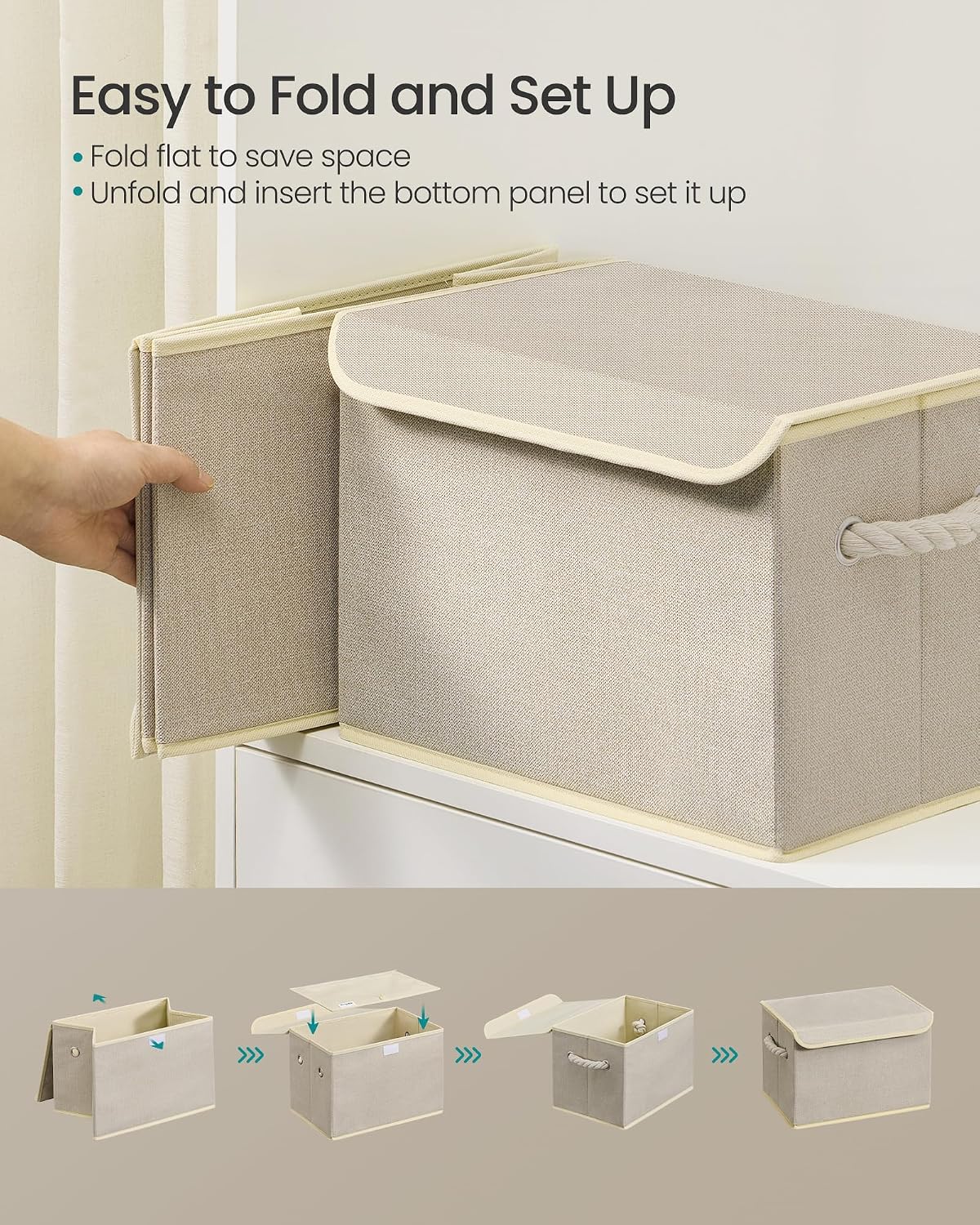 Detalle de SONGMICS TINA Collection RFB013LZ01 Foldable Storage Boxes, Set of 3