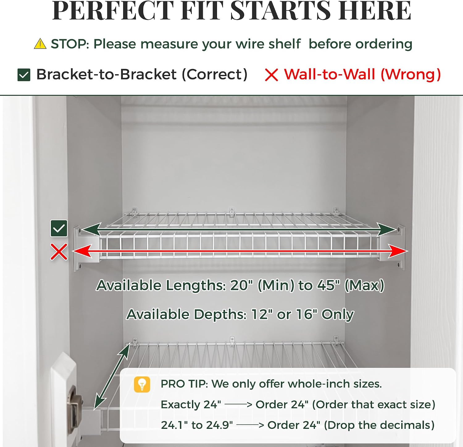 Detalle de Fobyni Solid Pine Wire Shelf Covers, 16 x 35 Inches, Set of 5